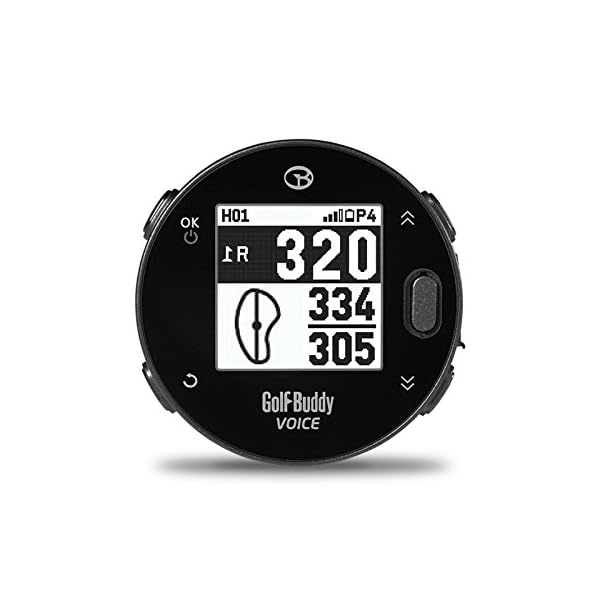 GolfBuddy Voicex Easy-to-Use Smart Talking Golf GPS, Black, Small