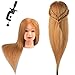 Mannequin Head 26-29 inch 100% Real Hair Styling Training Head, Cosmetology Doll Head, Mannequin Manikin Training Head With A Free Stand Clamp