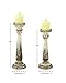 Deco 79 Wood Distressed Pillar Candle Holder, Set of 2 13