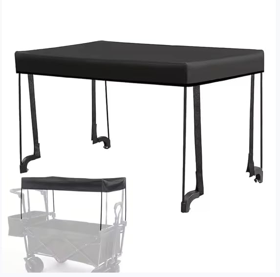 Universal Wagon Canopy Cover - Waterproof Removable Awning for 33.8-37" Folding Utility Carts, Beach