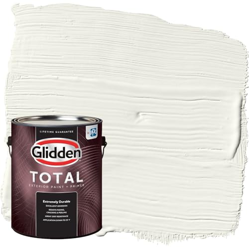 Glidden Total 1 gal. Gypsum/Off-White Flat Exterior Paint with Primer