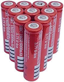 18650 Lithium Battery 3.7V 6000mAh 10 PCS Rechargeable Li-ion Batteries for LED Flashlight Torch Headlamp
