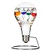 Lily's Home Light Bulb Shaped Glass Galileo Thermometer, A Timeless Design That Measures Temperatures from 64ºF to 76ºF, 4 Multi-Colored Spheres