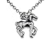 Shiny Silver Prancing Horse Lover American Pony Necklace Jewelry Gift for Girl Teen Kid Children Woman