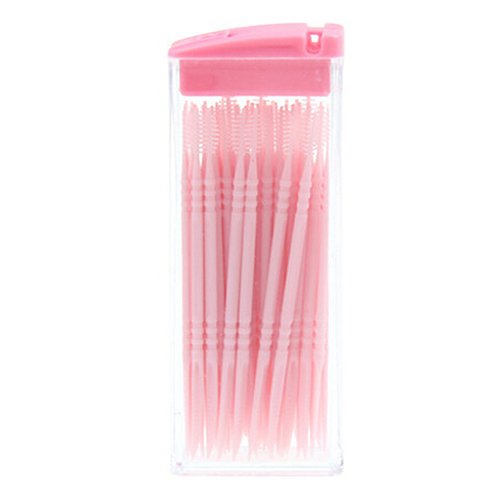 Portable Plastic Toothpick 50 Pack Boxed Green No Smell Oral Dental Picks