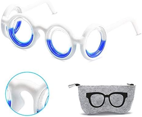 Amazon 最新改良版 乗り物酔い眼鏡 めまい 乗り物酔い 吐き気 気分不快に和らげる車酔い防止メガネ アンチモーション酔いメガネ レンズなし ボート 船 飛行機 旅行用 折りたたみ式 超軽量 液体 グラス 子供と大人に適している 乗り物酔い止め眼鏡 ポーチ付きで