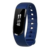 LETSCOM Smart Tracker Watch, Smart Pedometer Bracelet and Sleep Monitor, Bluetooth 4.0 Activity Tracker, IP67 Waterproof Fitness Tracker, OLED Touch Screen Fitness Tracker, Blue