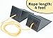BUNKERWALL Pack of 2 (One Pair) Wheel Chock Blocks On 4 Foot Rope - Small - Heavy Duty Black Rubber 5