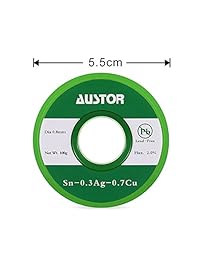 Austor Cable de soldadura sin plomo con núcleo de rosa, Sn 99  Ag 0,3  Cu 0,7 , 3.53 oz