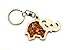 Keychain / Keyring Made of Natural Wood and Filled with Genuine Baltic Amber Elephant / Butterfly / Owl / Heart