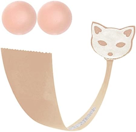 Avivnor Womens Invisible Panty Cat Pattern Self Adhesive Underwear Strapless Panties With Nipple Covers
