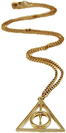 Deathly Hallows Harry Potter Gold and Silver colored Chain Necklace (rose-gold-plated-base)