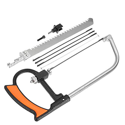 8 in 1 Multifunction Hacksaw DIY Woodworking Hand Saw for Metal Wood 250x105mm with Saw Blades