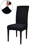 Subrtex Stretch Dining Room Chair Slipcovers (2, Black Jacquard)