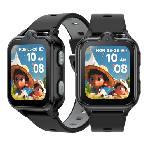 DOOGEEEco Anyscene S3 Children's GPS Smart Watch, 1.72 Inch HD Screen, 4G LTE Video Calls, IP68 Waterproof, 16 GB Memory, 900 mAh Battery, Pedometer Alarm Clock Games Birthday Gift, Black