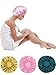 Blulu 3 Pieces Sleep Cap Satin Bonnet Night Sleeping Soft Hair Turbans for Women and Girls(Gold, Pink, Peacock Blue)