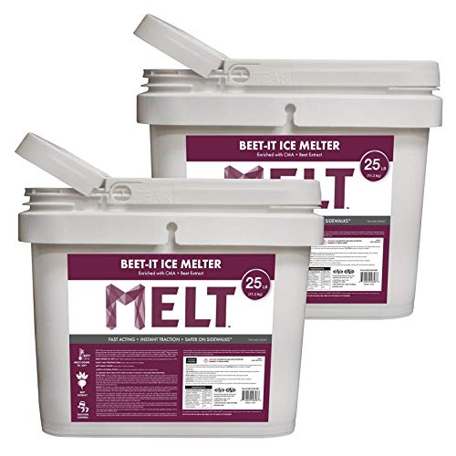 Snow Joe Beet It Snow and Ice Melter w CMA & Beet Extract 25 Lbs Bucket (2 Pack)
