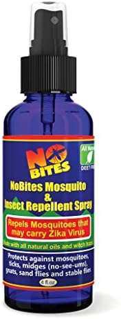 NoBites Mosquito & Insect Repellent Spray - All Natural with Lemon Eucalyptus for help fight Zika (4oz)