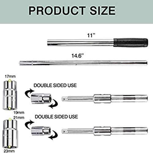 23" Universal Extended Lug Wrench,4 Way Lug Wrench,Lug Nut Wrench,Tire