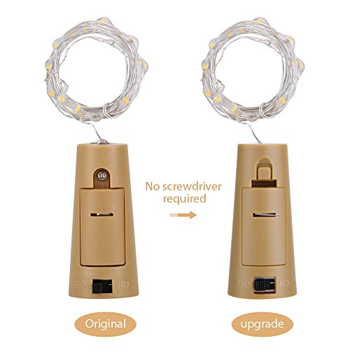 Wine Bottle Lights - LED Cork Lights for Bottle 20 LEDs, Battery Powered - Copper Wire Starry String Lights for Bottle DIY, Party, Decoration, Wedding (Pack of 9, Warm White)