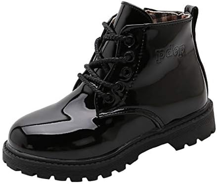 WUIWUIYU Boys’ Girls’ Lace-Up Side Zipper Round Toe Short Ankle Boots (Toddler/Little Kid/Big Kid)