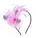 Anita Women's fascinators Bow feather Beaded headband,Pink
