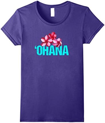 Womens HAWAIIAN 'OHANA Plumeria art T-Shirt XL Purple