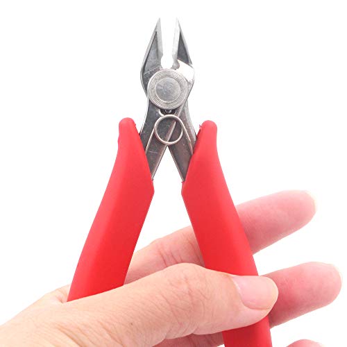 Wire Cutters Flush Cut Pliers, 5 Inches Small Flush Cutter Pro Hand Tool for Electrical Wire Cable Cutting, 2-Pack