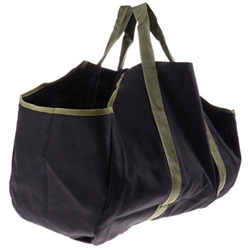 SM SunniMix Heavy Duty Log Tote Bag with Handles Best Canvas Bag for Carrying Wood for Your Fireplace
