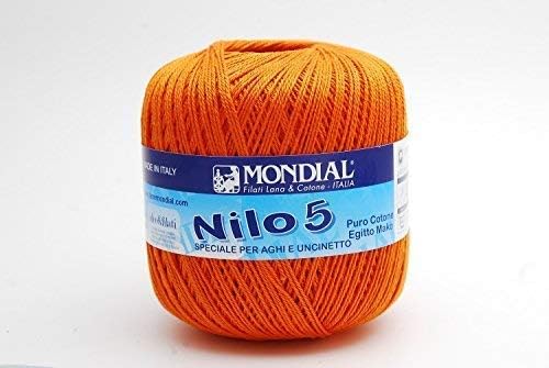 Mondial NILO - Hilo de ganchillo (algodón egipcio, talla 5–122 ...