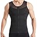 Hanerdun- Mens Slimming Body Shaper Shirt With Zipper Abs Abdomen Slim,Black,Small
