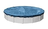 Pool Mate 3518-4PM Heavy-Duty Blue Winter Pool Cover for Round Above Ground Swimming Pools, 18-ft. Round Pool