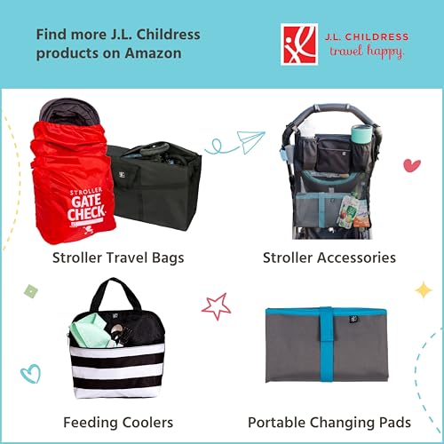 J.L. Childress Padded Backpack Car Seat Bag - Travel Bag for Airplane, Fits Most Baby & Infant Car Seats, Boosters, & Carriers, Airport Accessories for Gate Check or Baggage Check - Ultimate, Black