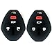 Ezzy Auto Pack 2 Black Silicone Rubber Key Fob Case Key Covers Key Jacket Skin Protectors fit for Mitsubishi Eclipse Endeavor Galant Lancer Outlander