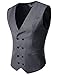 NEARKIN Mens Slim fit Double Breasted Formal Vest Waistcoat for Tuxedo Suit
