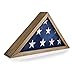 HBCY Creations Flag Display Case for 5' x 9.5' American Veteran Burial Flag - Solid Weathered Light Wood Frame with Glass Front - Wall Mount or Standing Display