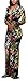 Sexycherry Women Deep V Collar Long Sleeves Sexy Flower Print Maxi Stretch Bodycon Party Dress (XX-Large, Flower)