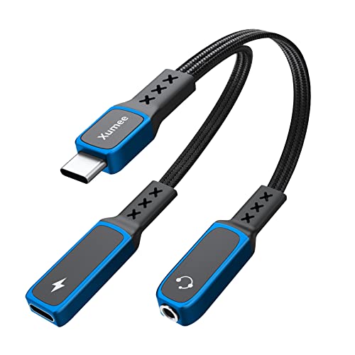 Upgraded】USB C to Audio Adapter and Charger,Xumee 2-in-1 USB-C