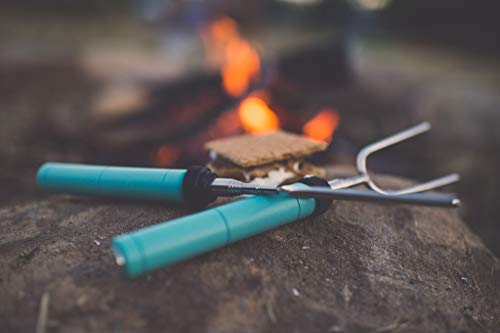 Extendable Rotating Marshmallow Roasting Sticks | Set of 5 Telescoping Forks - Free Bag | Safe, Fun Smores & Hot Dog Stainless Steel Long Camping Skewers | Campfire BBQ Cookware Accessories (Renewed)