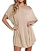 Haola Women Loose T Shirts Home Short Shirt Mini Dresses Tops S Apricot
