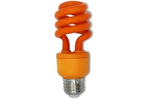 lumenivo 13W Spiral CFL Orange Light Bulb Outdoor Orange Light Bulb for Patio, Porch, Halloween Party - E26 Medium Screw Base - 120V - 1 Pack