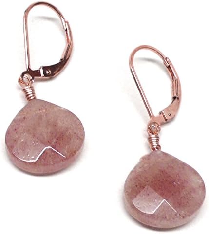 Muscovite 13x14mm Briolette Lever Back Earrings Rose Gold-Filled