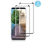 2 Pack Galaxy S9 Screen Protector 9H Hardness/Anti-Scratch/Anti-fingerprint/Anti-Bubble/3D Curved/High Definition/Fitquipment Glass Screen Protector Compatible Samsung Galaxy S9 Black