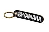 BLACK SYNTHETIC LEATHER YAMAHA MOTORCYCLE KEYCHAIN KEYRING double side HOT STAMP