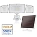 Solar LED Security Light, SOLLA Outdoor Motion Sensor Flood Light, 1500LM 5000K, IP65 Waterproof, 3 Adjustable Heads Light with 2 Modes Automatic and Permanent on, for Entryways, Patio, Yard, Garage