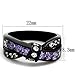 Black Stainless Steel Women Princess Purple Cubic Zirconia Cross Over Ring Size 5-11 SPJ