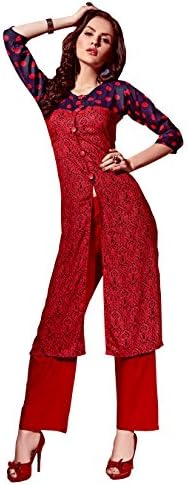 Vraj Enterprise Women Multi Color Rayon Readymade Kurti