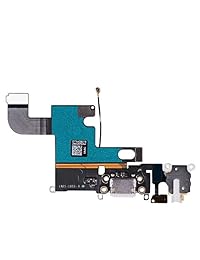 omnirepairs Lightning puerto de carga USB Flex Cable con micrófono y auricular Jack de audio de repuesto para modelo iPhone 6 (A1549, A1586 A1589) con conjunto de herramientas de reparación, iPhone 7 4.7 " Privacy blanco marco