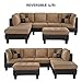 Modern 3-Piece Microfiber/Faux Leather Sofa Set - Ottoman Included