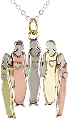 Five Sisters Pendant Necklace 5 Best Friends Girlfriends Family 20 Inch Chain